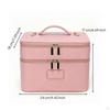 DoubleLayer Cosmetic Case doubleCompartment Makeup Organizer with Handle TravelFriendly TwoTier