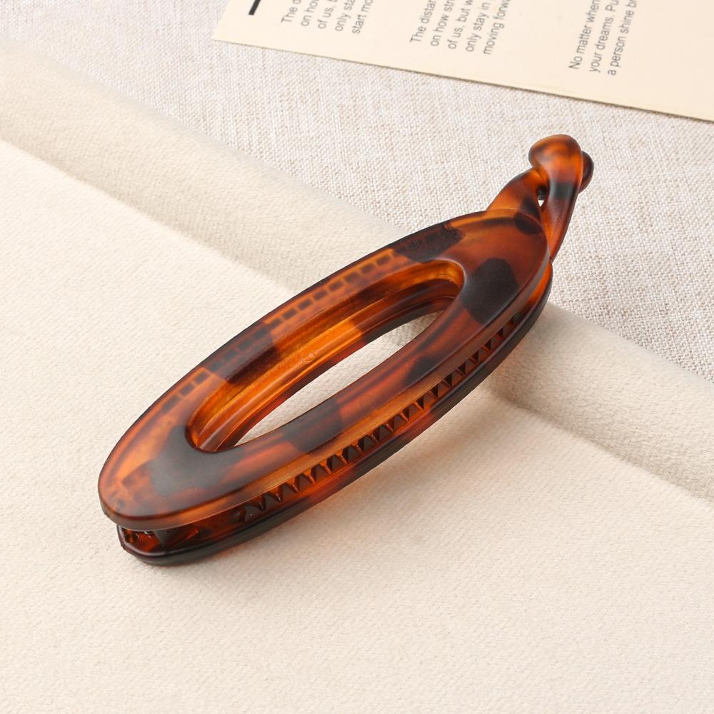 Leopard Print Banana Clip Oval Anti Slip Ponytail Clip Fashion Versatile Hair Clamp Headwear Hair Accessories Korean Headwear
