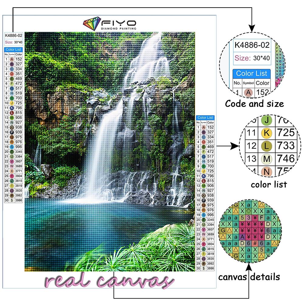 5D-Diamantgemälde, malerischer Wasserfall, DIY, Diamant-Stickerei, Strass, Heimdekoration
