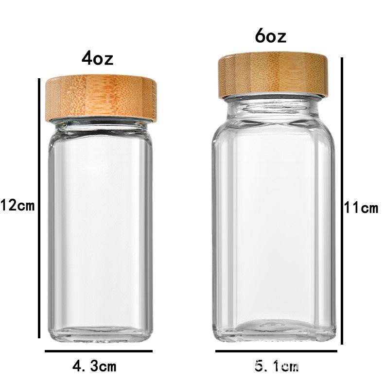 

Glass Spice Jars 120ml Set: Cumin, Chili Powder Shaker Bottles 12 pieces прозорий