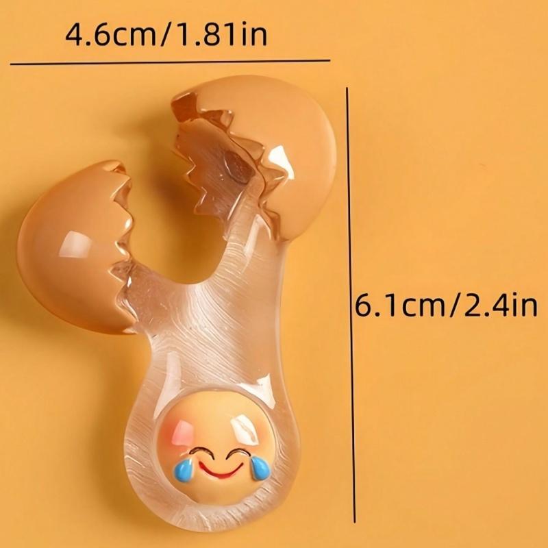 

1 шт. Очаровательный улыбающийся магнит на холодильник в форме яйца - Прочный ПВХ, Овальный дизайн с веселым лицом, Праздничные подарки Магниты на холодильник