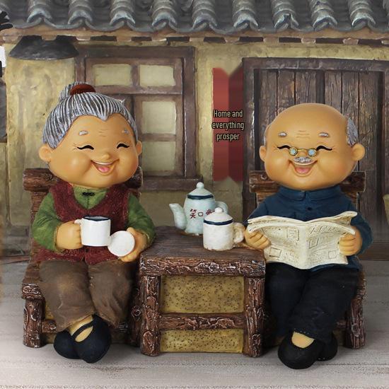 "Düğünler ve Hediyeler için Yaratıcı Japon Yaşlı Çift Ev Dekorasyonu - Model 935-1"