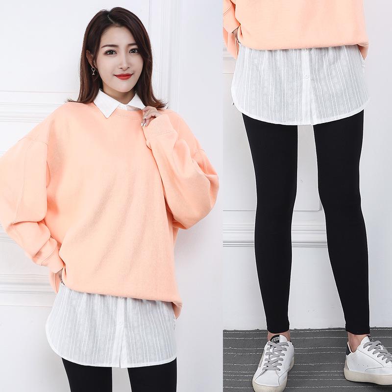 

Women s Plus Size Midi Skirt with Layered Sweatshirt and Shirt Hem, Versatile Hip-Covering Design M (for 85-110 lbs)