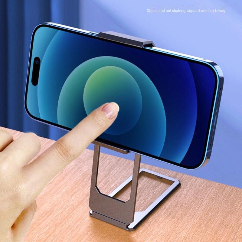 Adjustable Folding Mobile Phone Stand with Clip, Telescopic Desktop Holder, Portable Rotating Ring, Customizable Logo.