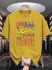 Unisex Crew Neck Tee Colorful Positive Quote Letter Graphic Print Soft Cotton Loose Short Sleeve Summer Casual Male Streetwear Tops