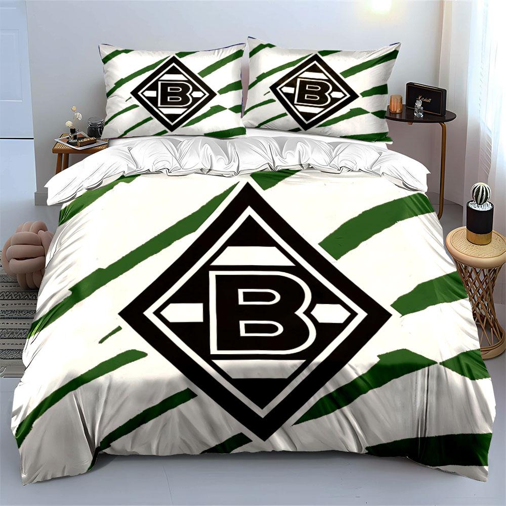 Green Stripe B Logo Bedding Set Bedding Duvet Cover Set Duvet Cover Pillowcases (1 * Duvet Cover 2 * Pillowcases, without duvet insert)