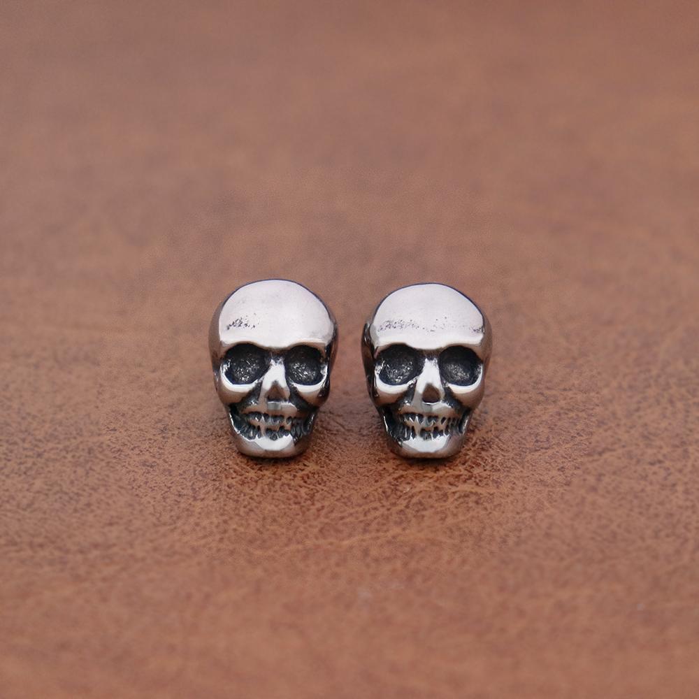 Punk Rock Totenkopf Ohrstecker für Herren Damen Edelstahl Mode Einfach Piercing Ohrring Klassische Persönlichkeit Schmuck Großhandel