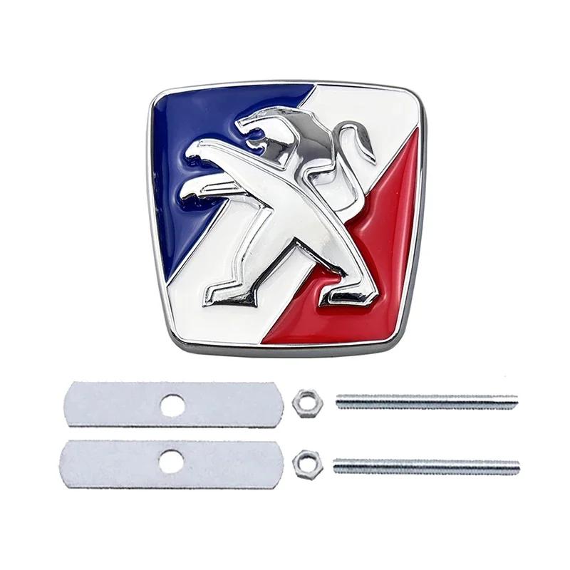 Alloy Lion Car Front Grille Emblem Rear Trunk Badge Stickers for Peugeot 306 307 3008 407 508 2008 4008 GGK 5008 107 108 206 208 301