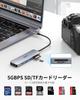 ICZI USB C 100W PD 5Gbps Micro SD SD Card 5Gbps USB x HDMI Compatible with MacBook MacBook iPad Surface and More Hub, 4K@60Hz, 6-in-1 Type-C Adapter,