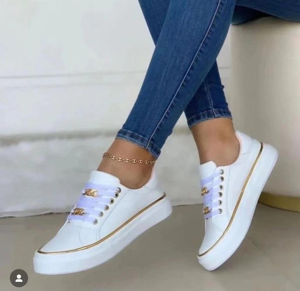 European and American platform chain sports style low-top single shoes women's leather front lace-up foot shoes ebay