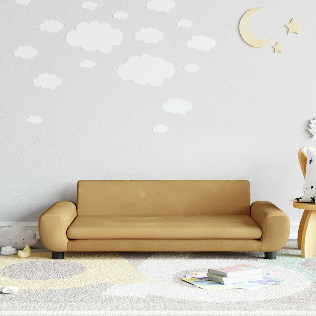 Kids Sofa Brown 100x54x33 Cm Velvet