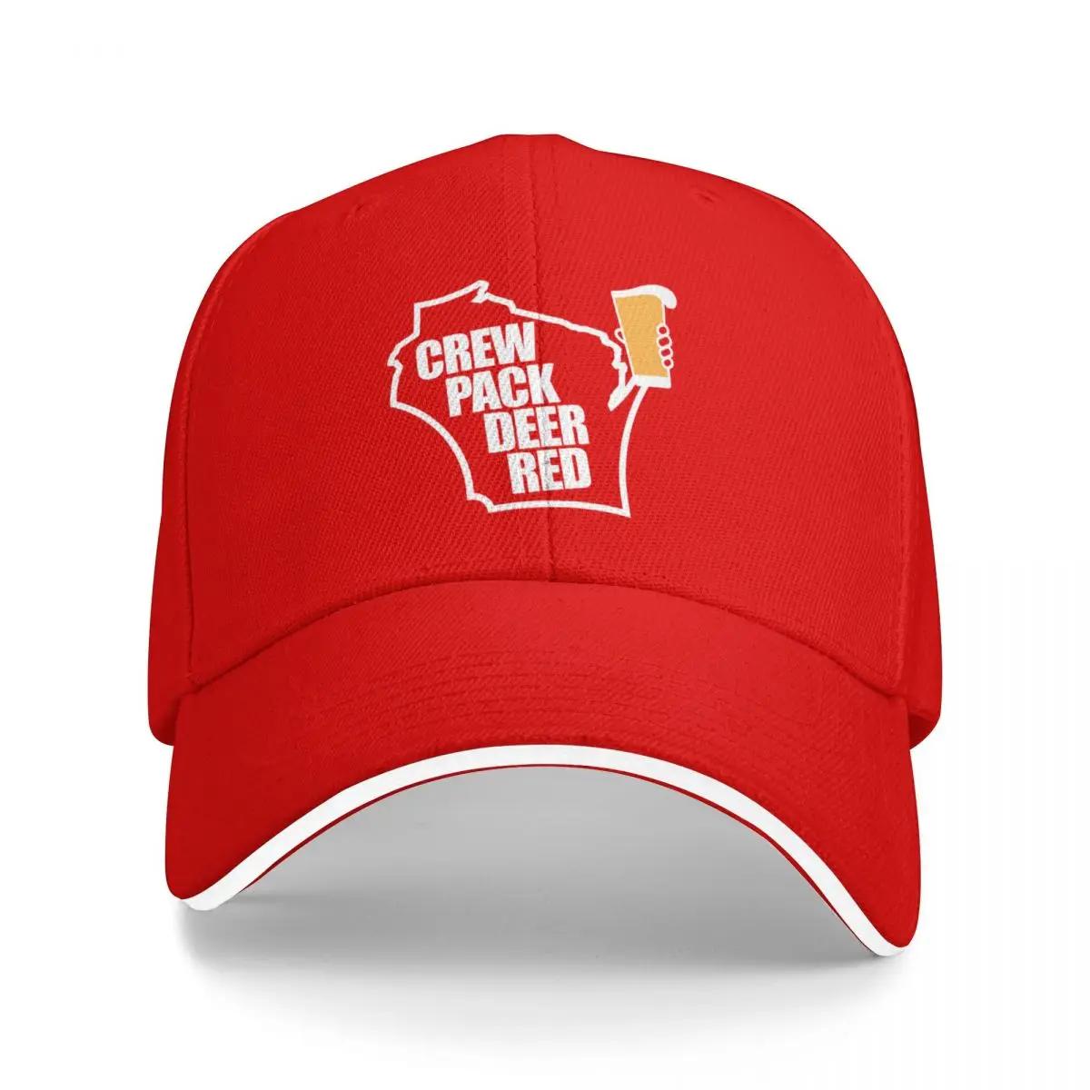 Wisconsin Crew Pack Deer Red Beer Brew Baseball Cap Sunhat fishing hat Woman Mens