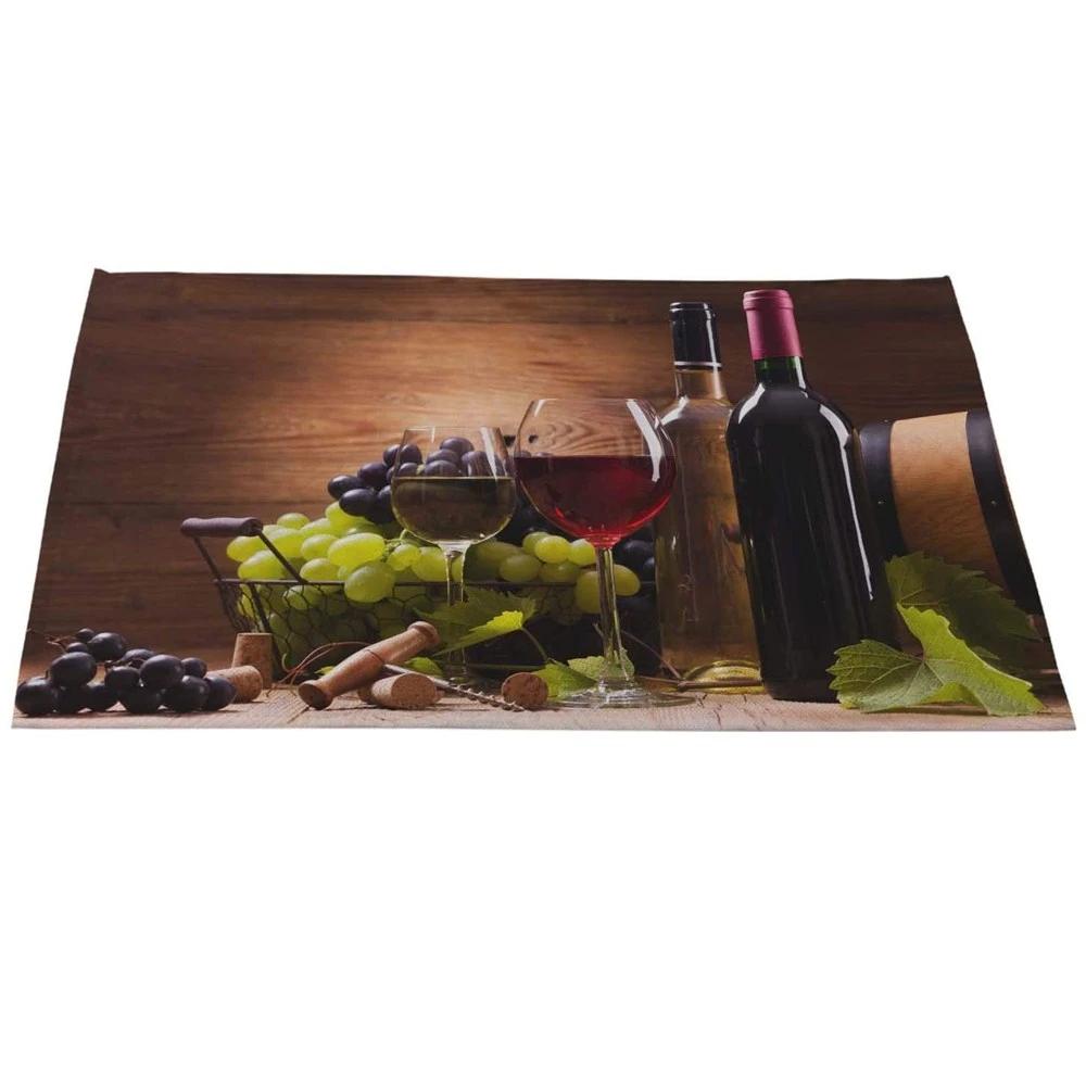 Classic Rose Flower Placemat Linen Table Mat Tree Wooden Style Dining Table Disc Pads Coaster Napperon Plate Bar Tapete De Lugar