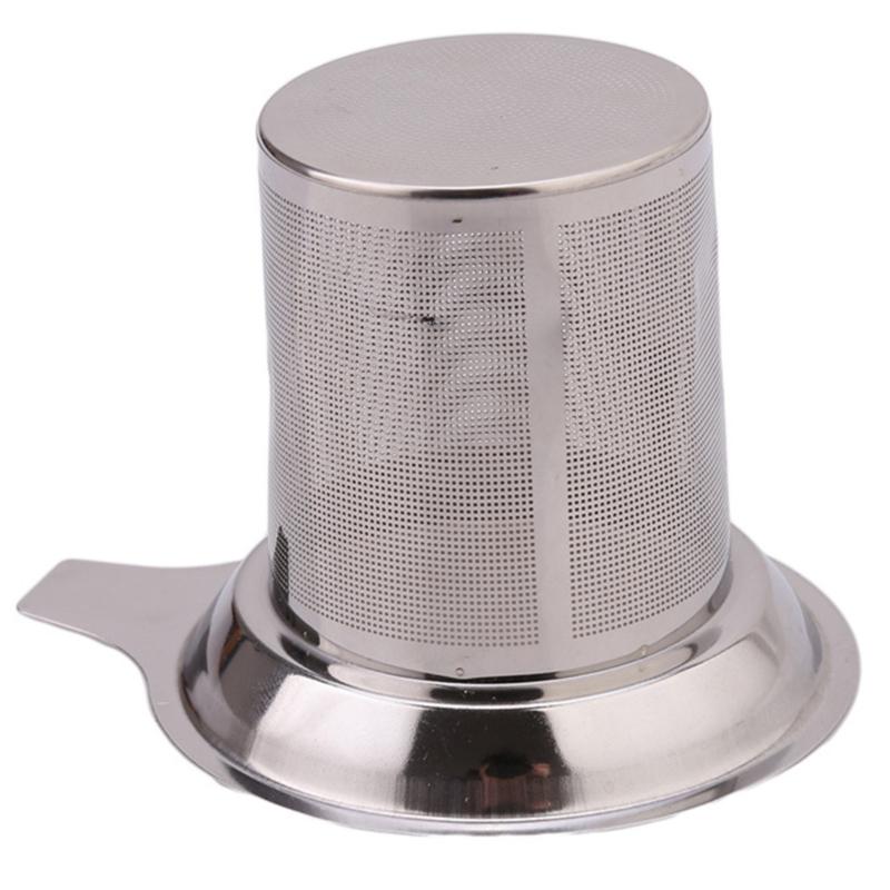 

Tea Strainer Stainless Steel Baskets Mesh Cup Reusable Herbal Locking Infuser Spice Convenient Easy to Use Tea Filter срібний