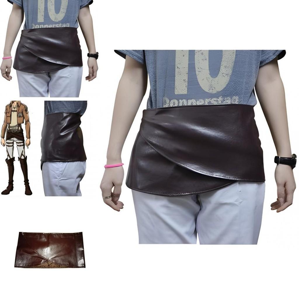 Dark Brown Game Role Playing Anime Character Imitation Mini Skirt Velcro Design