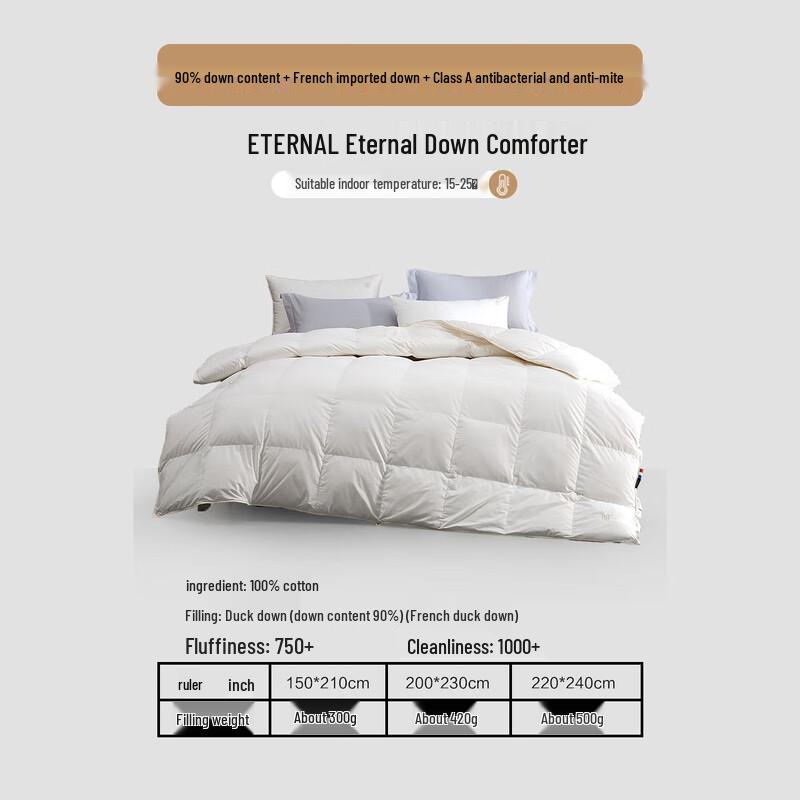 Mercury Home Textiles 90% White Duck Down Winter Duvet