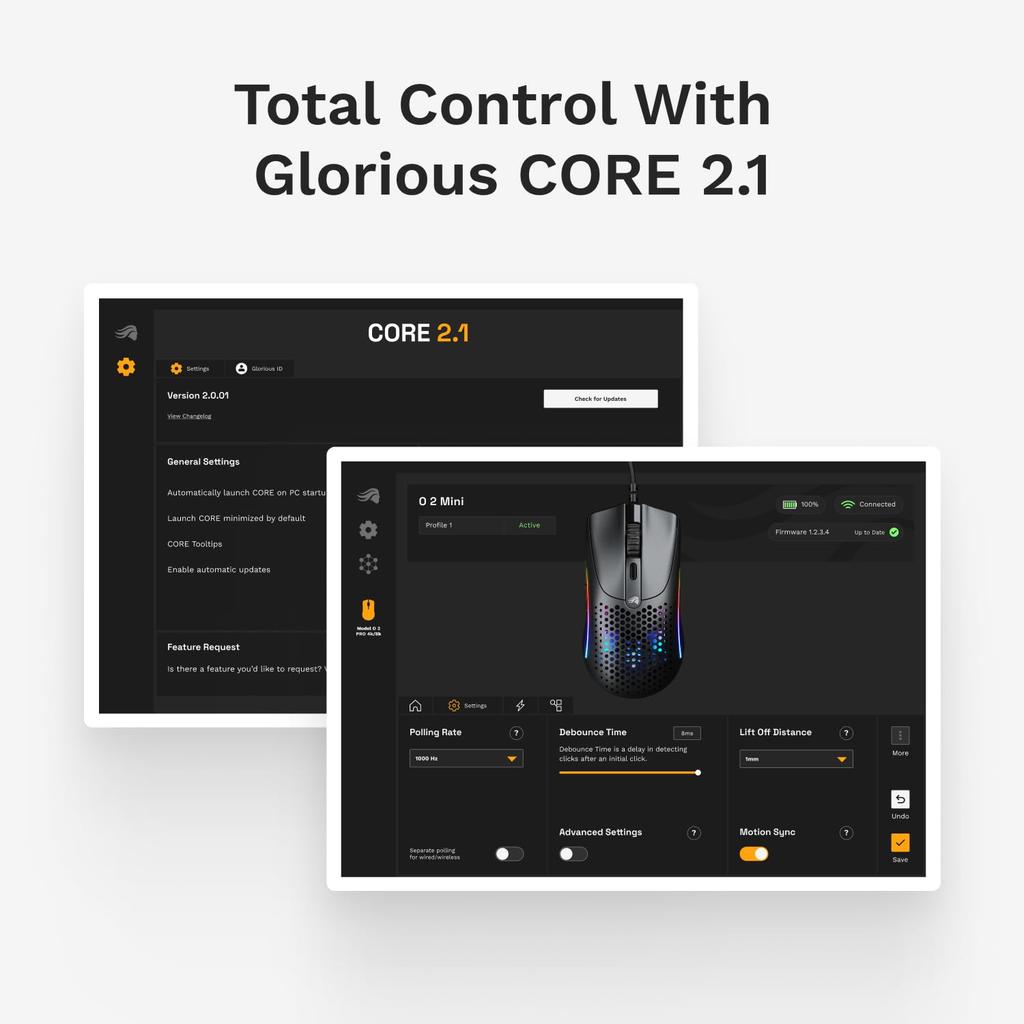 Glorious Model O 2 Mini Matte Black Lightweight Wired Gaming Mouse GLO-MS-OMV2-MB MS0738