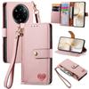 For Realme 14 Pro+ 5G Case RFID Blocking Zipper Pocket Leather Wallet Phone Cover with Strap