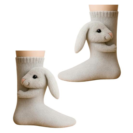 Knitted Animal Socks Warm Floor Socks with Cute Animal Dolls Indoor Winter Socks