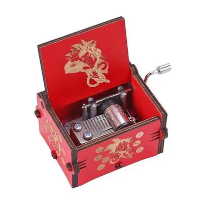 Hölzerne Uniq Geschnitzte Handkurbel RED-Dragon-Ball-Z Themen-Spieluhr