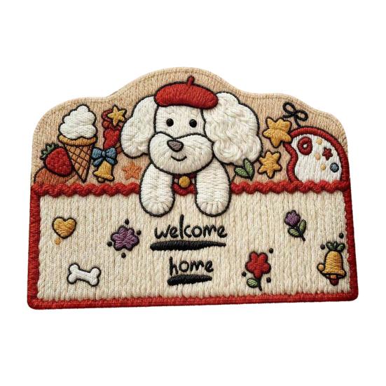 Cartoon Animal Welcome Doormat Cute Cat Dog Bear Entrance Rug Non-Slip Absorbent Floor Mat for Bathroom Bedroom Kitchen Doorway