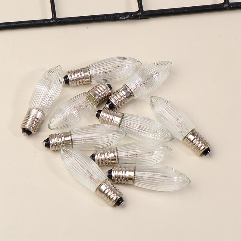 10Pcs Led Filament Bulb E10 Warm White Edison Retro Candle Light Blubs Glass Bulbs Tapered Candles Replacement Bulbs
