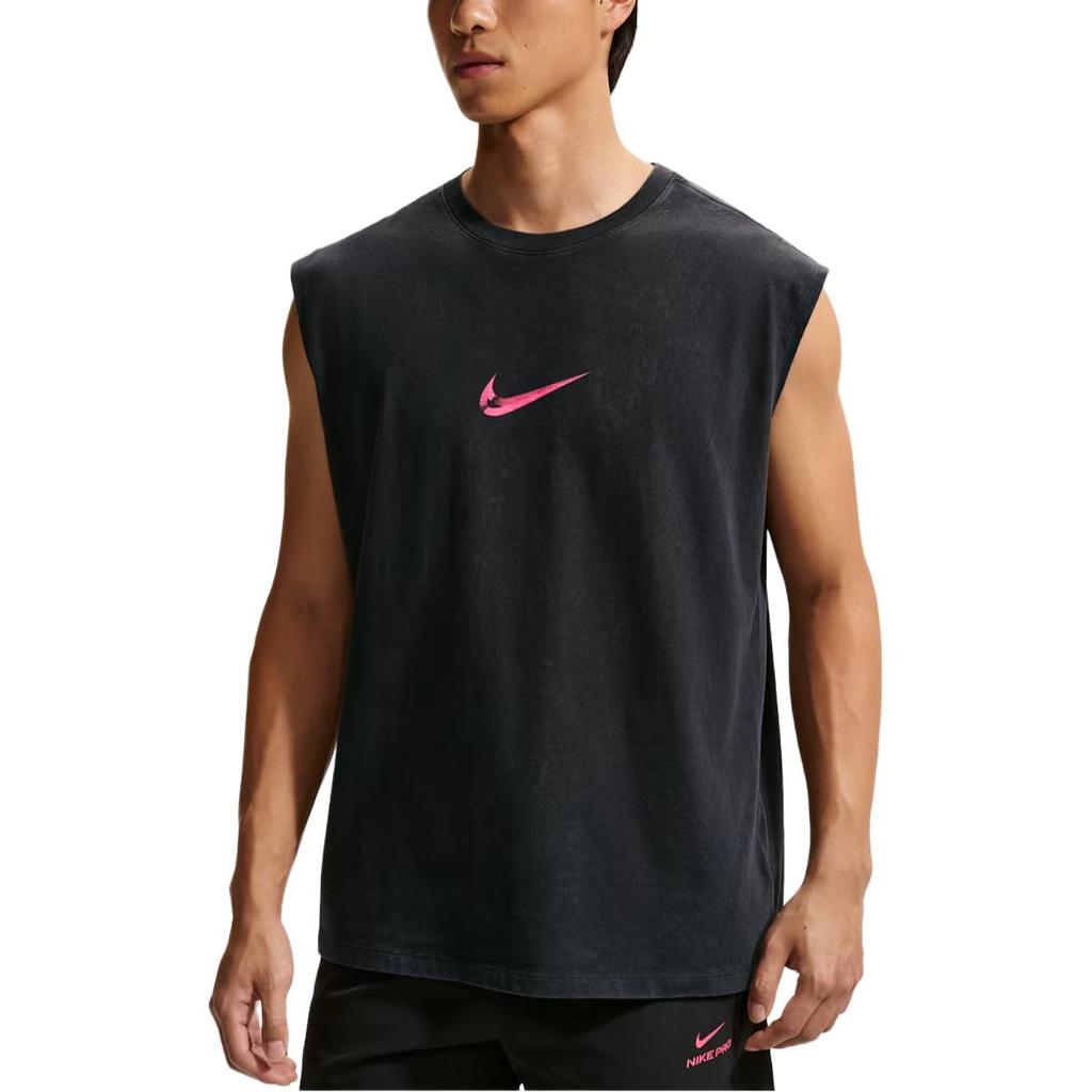 Nike Bumbac Confortabil Susținător Drapat Gât Rotund Vestă Topuri Bărbați IM6145-011