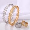 Vintage Lace Hollow Rhinestone Bracelet and Zircon Ring Set