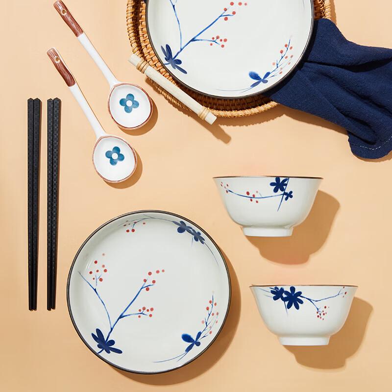 Gonghe Jingpin 8-Piece Retro Floral Dinnerware Set