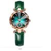 Elegant Ladies' Quartz Watch with Diamond Accents, Durable Glass, and Steel Band