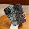 Vertical Grain Leather Shell Fashion Printed Patterned Soft Silicone Case with Camera Lens Full Protection for iPhone