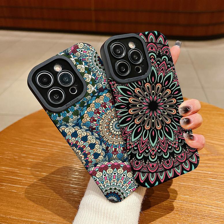 Vertical Grain Leather Shell Fashion Printed Patterned Soft Silicone Case with Camera Lens Full Protection for iPhone