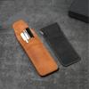 New Portable Retro Frosted PU Leather Flip Pen Case, High-end Pen Protection, Large Capacity, Double Hole, Easy To  Use