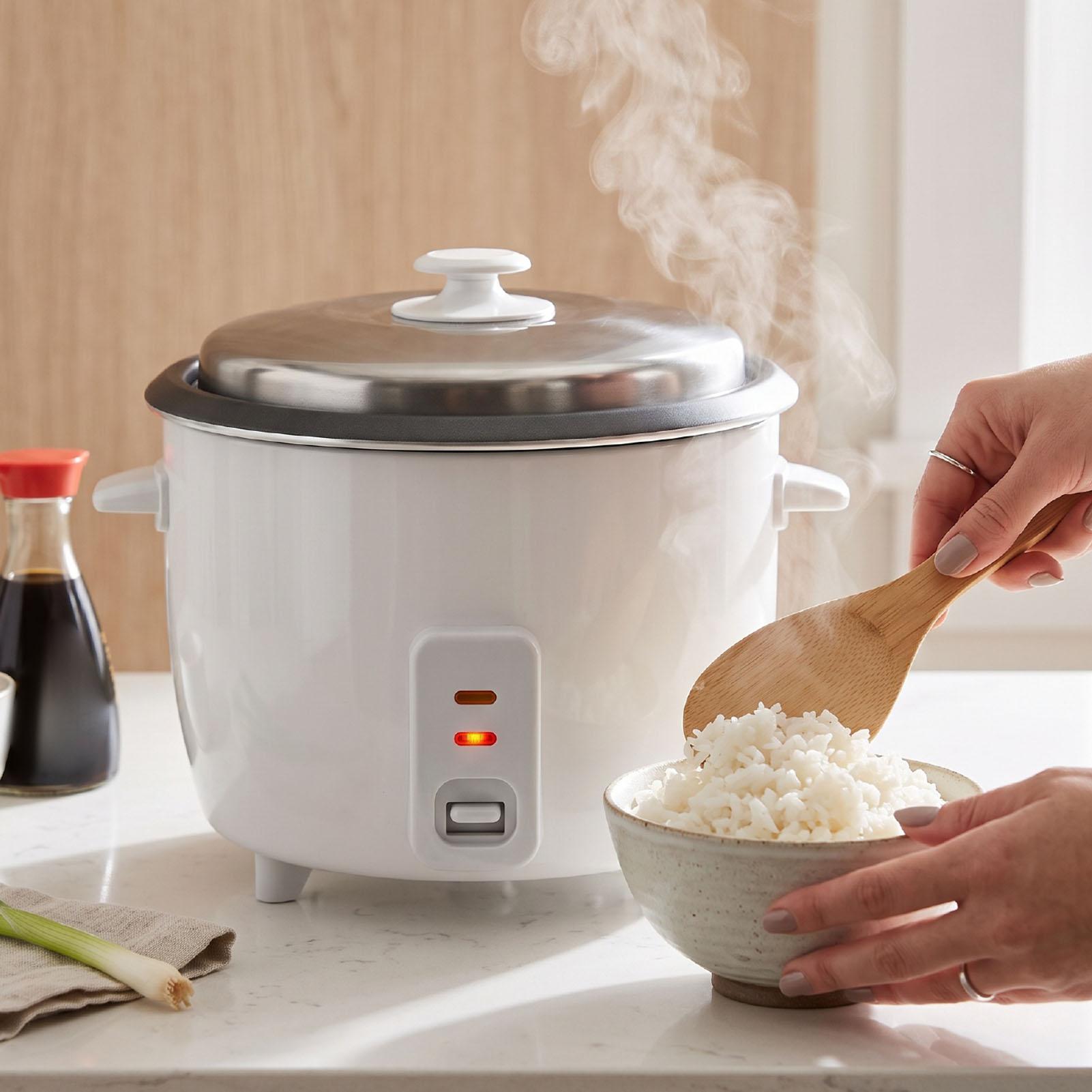 ZuiyouElectric1 4L Witte   Vormige Elektrische Rijstkoker   Rijstkoker met  mandje Compact Multifunctioneel voor Thuis Keuken Studentenkamer Gebruik