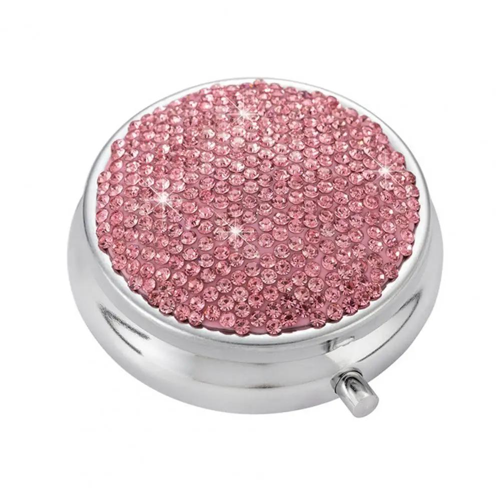 Bling Pillendose Wasserdichte Pillenetuis Langlebige Organizer für Reisen mit Langer Lebensdauer Funkelnde Tragbare Pillendose Faux