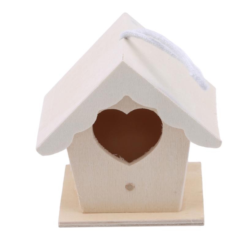 Creative Wooden Hummingbird House With Hanging Rope Home Gardening Decoration Bird's Small Hot Nest Diy Types Wall-mounted