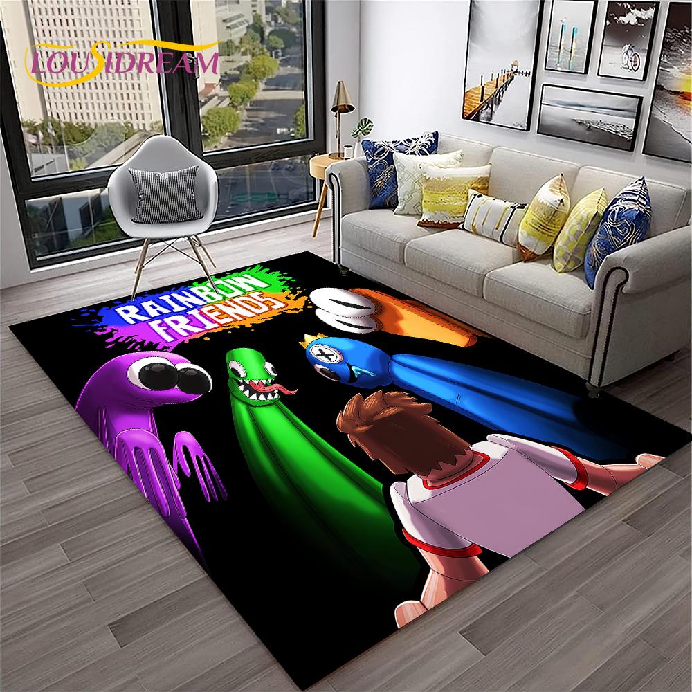 Game R-Rainbow Friends Cartoon  Area Rug,Carpet for Home Living Room Bedroom Sofa Doormat Decor,kid Play Non-slip Floor Mat Gift