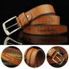 Men's Leather Belt Letter Print Luxury Classic Buckle Business Belts Cowboy Vintage Waistband Alloy Belts Durable