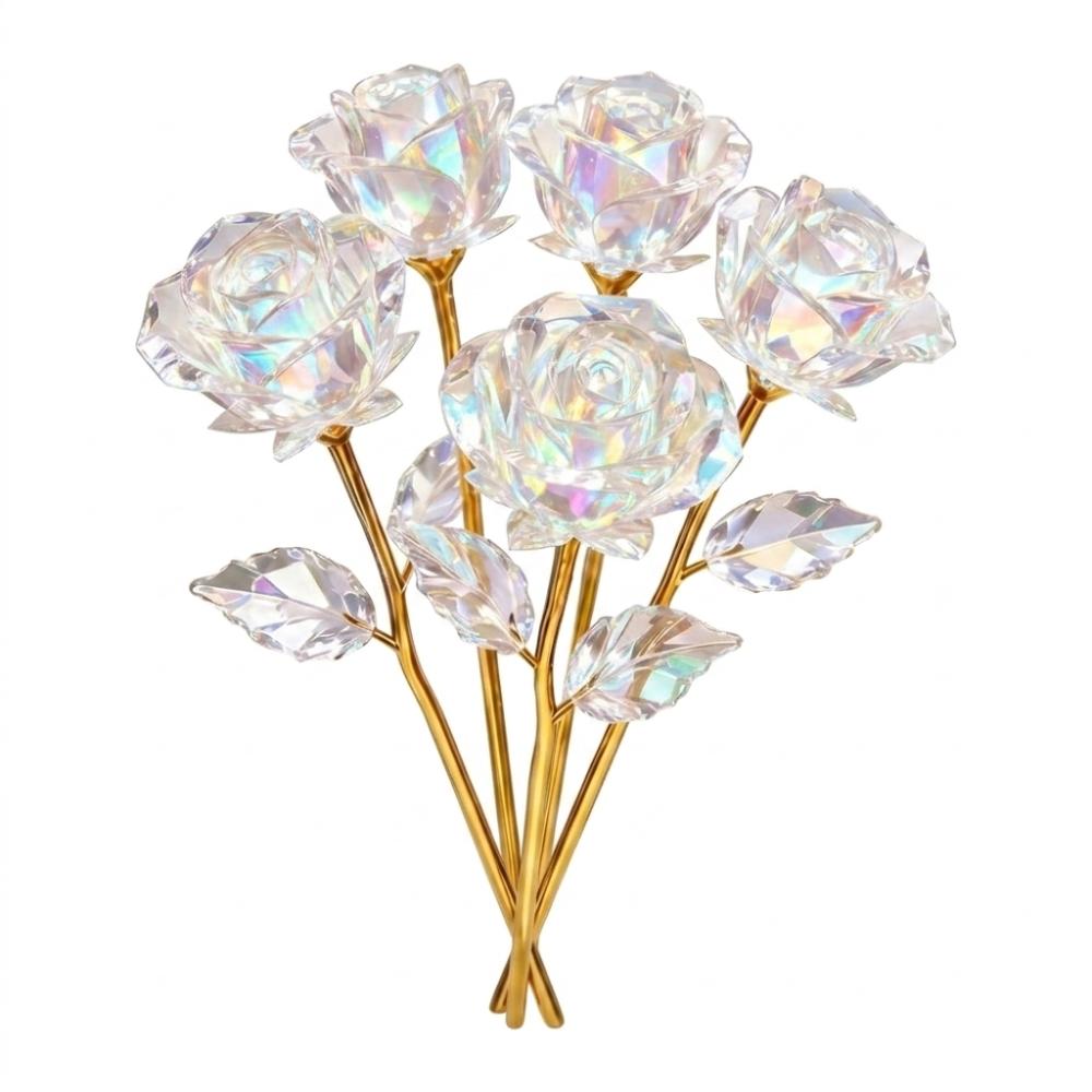 10 Stück Handgefertigte Ewige Rosen Große Künstliche Kristallblumen Goldene Rose Geschenk Heimdekoration