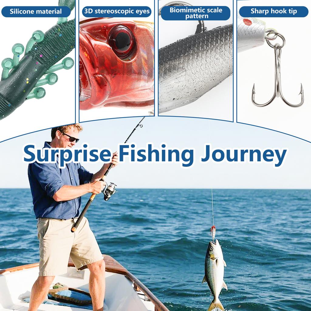 Fishing Advent Calendar Creative Fish Hook Set 24 Days Fishing Lure Advent Calendar Includes 26 Lures Christmas Gift for Fishers