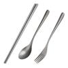 Ti Cutlery Set Camping Fork Spoon Chopsticks Lightweight Tableware for Home Picnic Travel with Carry Pouch Chopsticks
