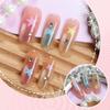 Almond Star Rhinestone Cat Eye Gradient Detachable Nail Tips, 30-Piece Set