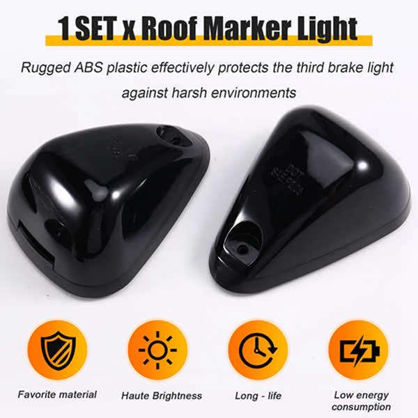 Set of 5 Roof Lights Compatible with Ford Vehicles, Pickup Trucks, Off-Road Vehicles, 12V Roof Warning Lights