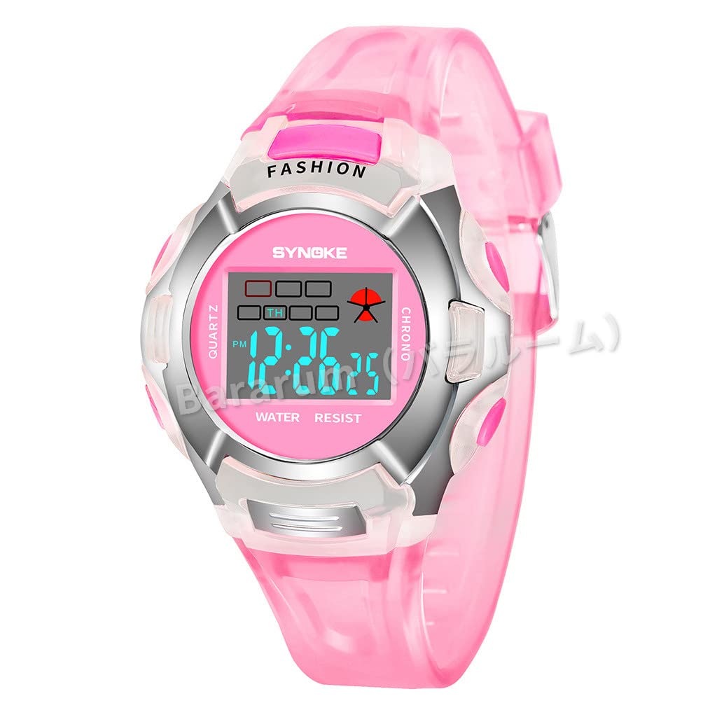 Digital Watch for Student Electronic LED Night Alarm Date and Day Hour Color Timer Popular Gift for School Entrance Day Girls, Kids, Girls, Watch,