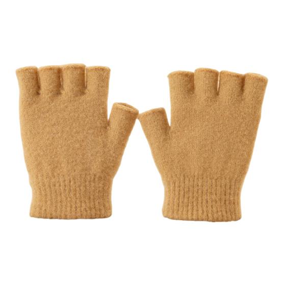 Kids Knitted Gloves Winter Half Finger Gloves Soft Color Block Warm Wrist Gloves for Boys Girls Indoor Outdoor Use