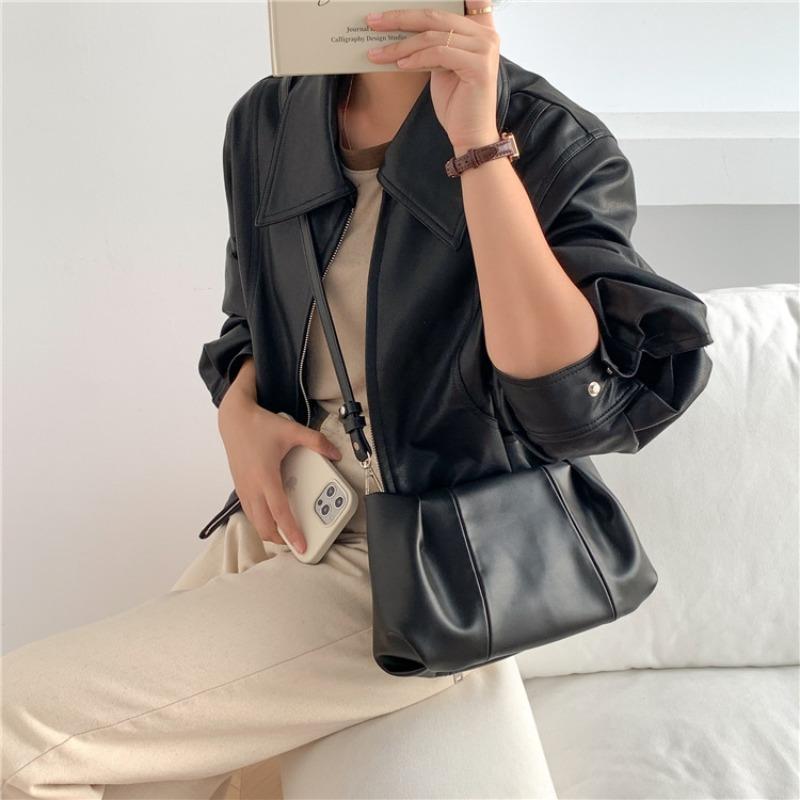 Soft Pleated Underarm Bag Niche Solid Color Portable Shoulder Bag Women's Fashion Versatile Messenger Bag Women's