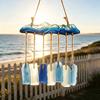 Meerglas-Windspiel für draußen Handgefertigt Meereswelle Küstenstil Hängendes Ornament für Strand Terrassen Dekoration Geschenke für Frauen
