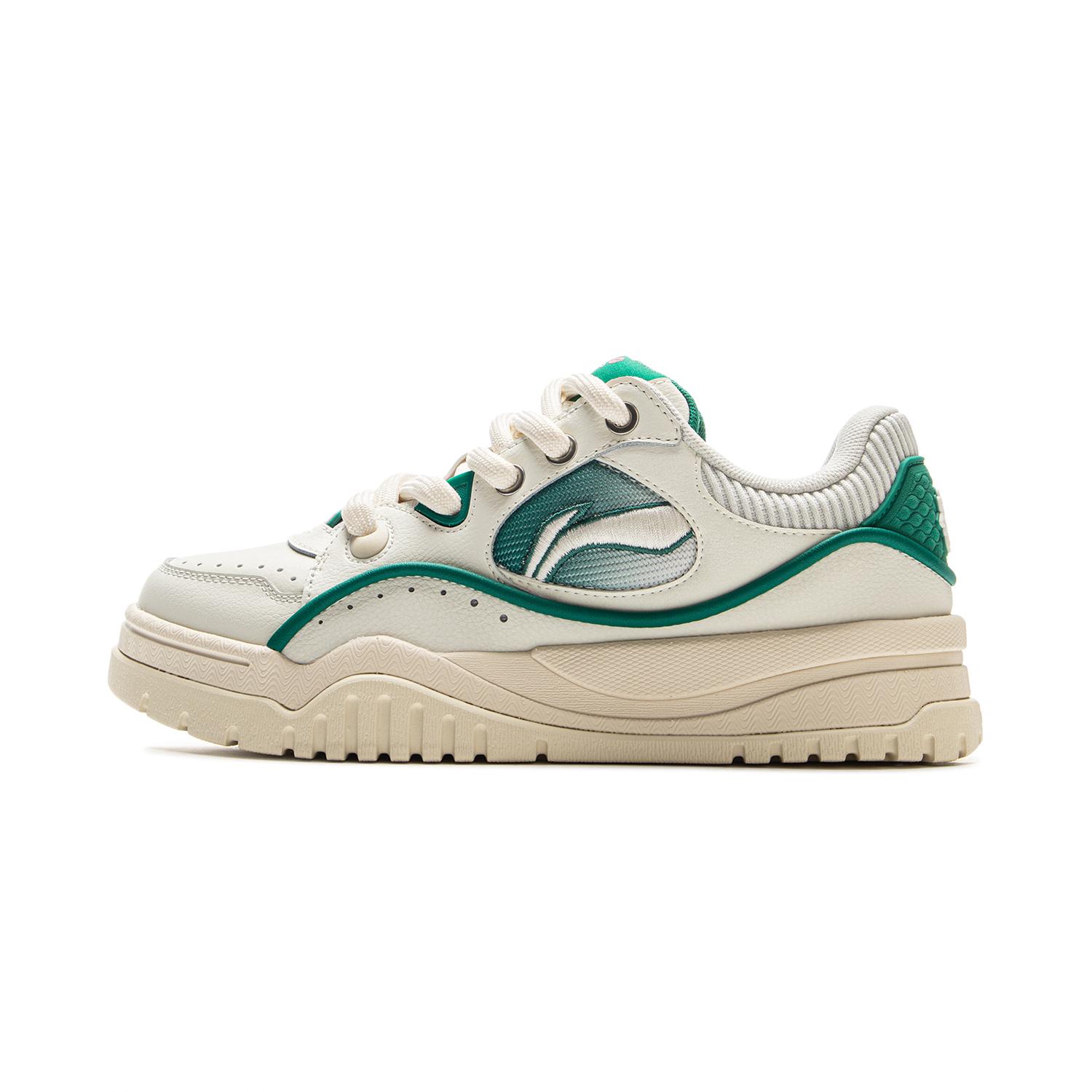 

new LOL x LiNing Slip Resistant, Abrasion Resistant, Lightweight Low Top Skateboard Shoes Women s Beige Green 37