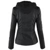 Stupenda Giacca con Cappuccio in Pelle da Donna Parka Sottile Perfetta per l'Abbigliamento Invernale
