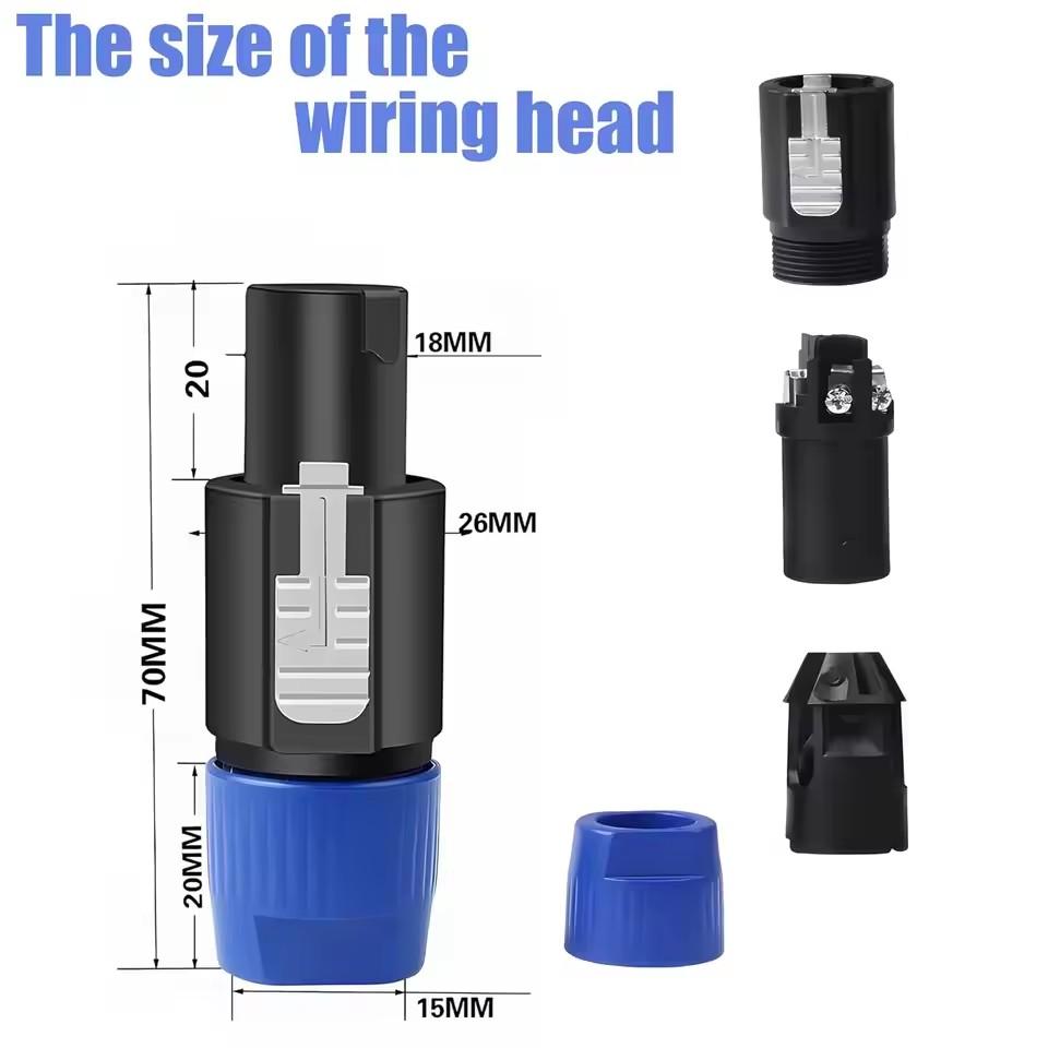 NL4FC Twist Lock 4 Pole Speaker Plug Connector Adapter Compatible for NL4FX NLT4X NL2FC for Amplifier Speaker Interconnect